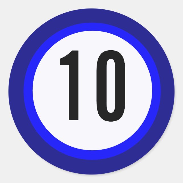 Shades of Blue Number Sticker (Front)