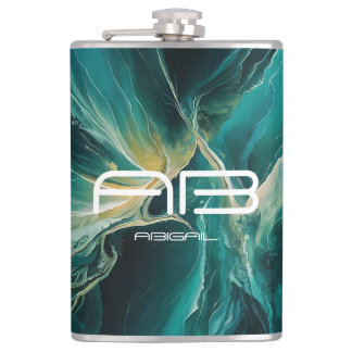 Shades of Blue: Ocean Dreams Personalizable Hip Flask