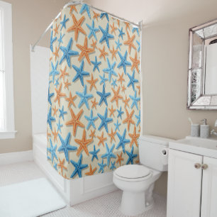 SHADES OF BLUE & ORANGE TROPICAL STARFISH