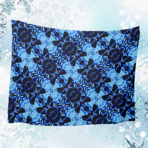 Shades of Blue Pattern Fleece Blanket