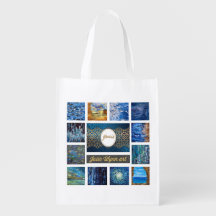 Shades of Blue Reusable Grocery Bag