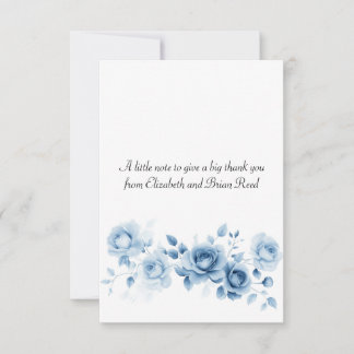 Shades of Blue Roses Vintage Floral Design Thank You Card