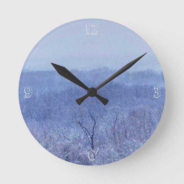 Shades of Blue Round Clock (Front)