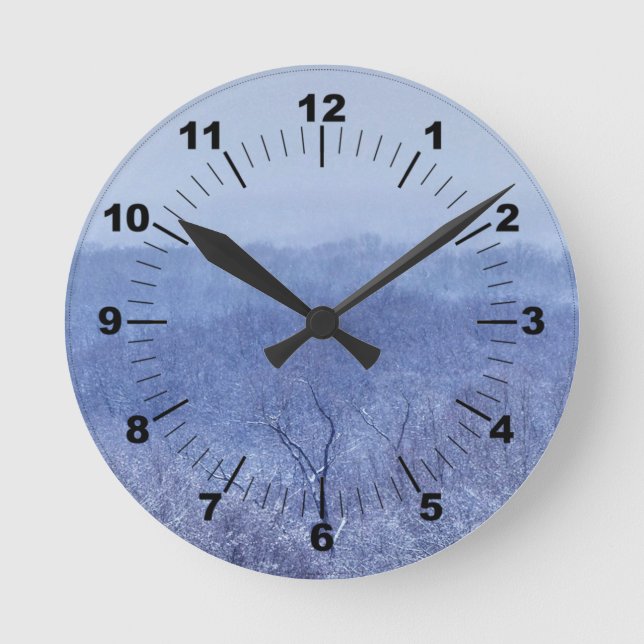 Shades of Blue Round Clock (Front)
