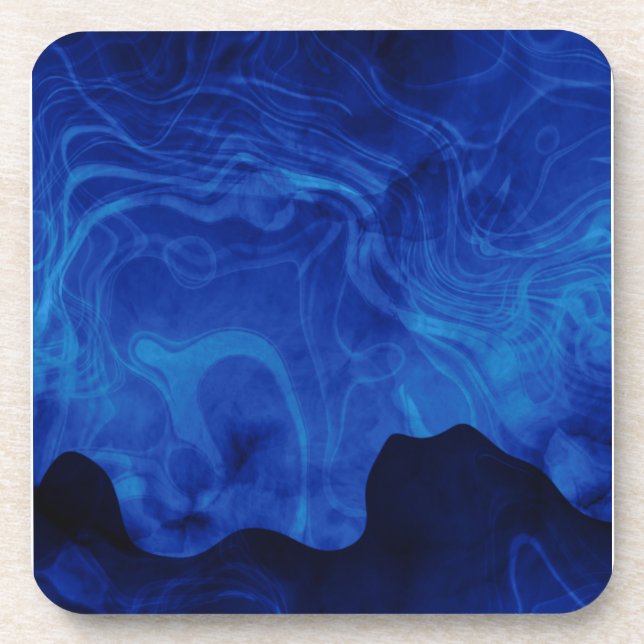 Shades of Blue Smoke Coaster (Front)