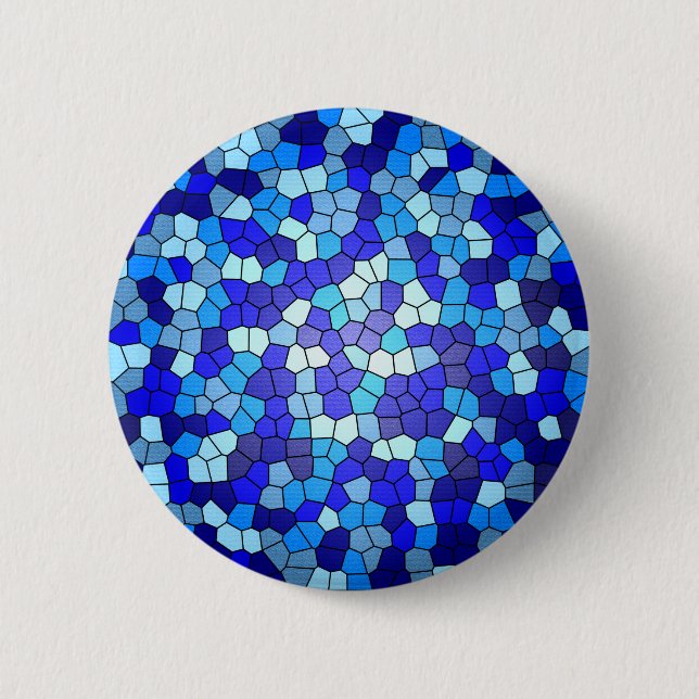 Shades of Blue Stained Glass by Shirley Taylor 2 Inch Round Button (Front)