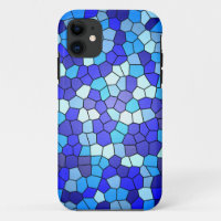 Shades Of Blue Stained Glass by Shirley Taylor