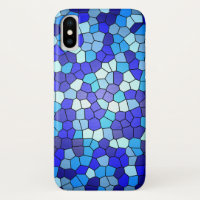 Shades of Blue Stained Glass by Shirley Taylor