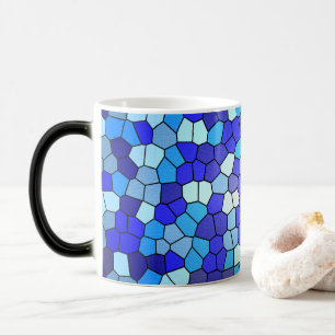Shades of Blue Stained Glass by Shirley Taylor Magic Mug