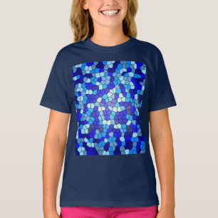 Shades Of Blue Stained Glass by Shirley Taylor T-Shirt