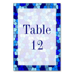 Shades Of Blue Stained Glass by Shirley Taylor Table Number