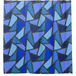 Shades of blue stained glass pattern