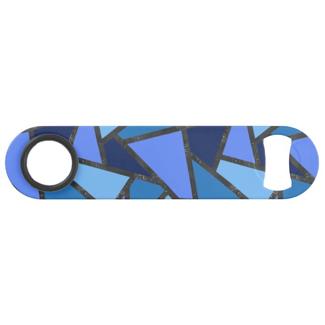 Shades of blue stained glass pattern bar key (Front (Horizontal))