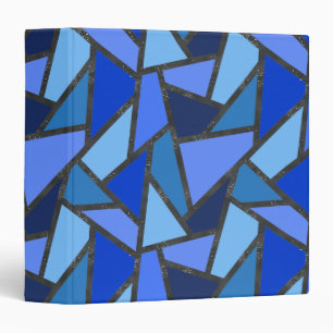 Shades of blue stained glass pattern binder
