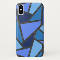 Shades of blue stained glass pattern