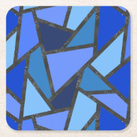 Shades of blue stained glass pattern