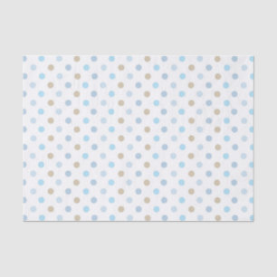 SHADES OF BLUE & TAN POLKA DOTS TISSUE PAPER