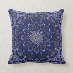Shades of Blue Tapestry-look Pillow