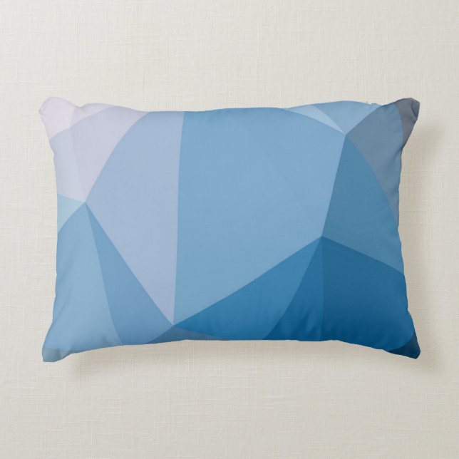Shades of Blue Triangle Abstract Decorative Pillow (Front)