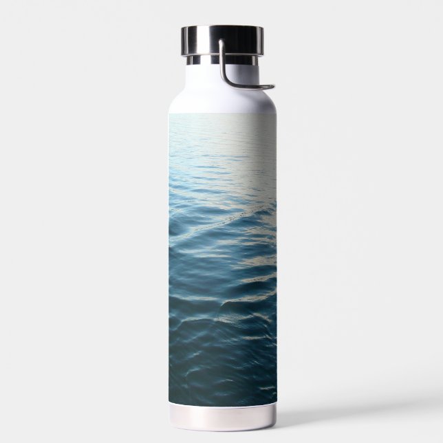 Shades of Blue Water Abstract Nature Photography Bottle (Left)