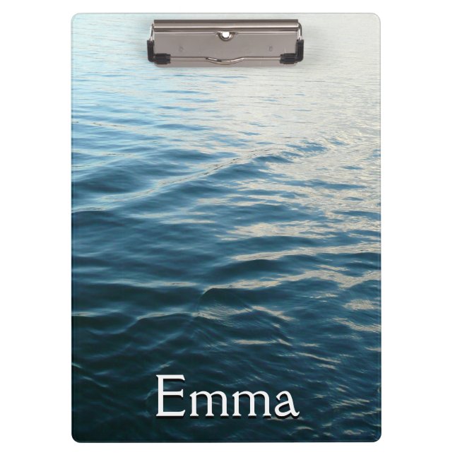 Shades of Blue Water Abstract Nature Photography Clipboard (Front)