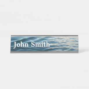 Shades of Blue Water Abstract Nature Photography Desk Name Plate