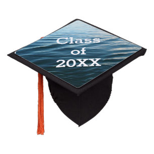Shades of Blue Water Abstract Nature Photography Graduation Cap Topper