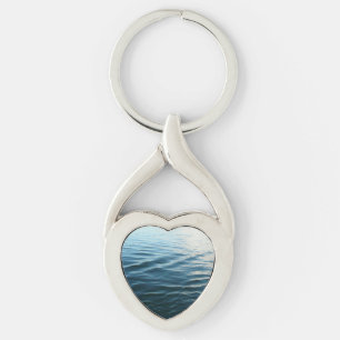Shades of Blue Water Abstract Nature Photography Keychain