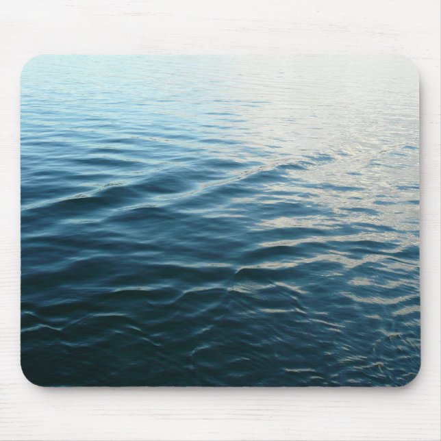 Shades of Blue Water Abstract Nature Photography Mouse Pad (Front)