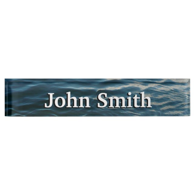 Shades of Blue Water Abstract Nature Photography Nameplate (Front)