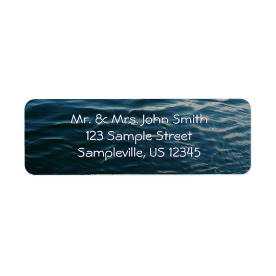 Shades of Blue Water Abstract Nature Photography Return Address Label