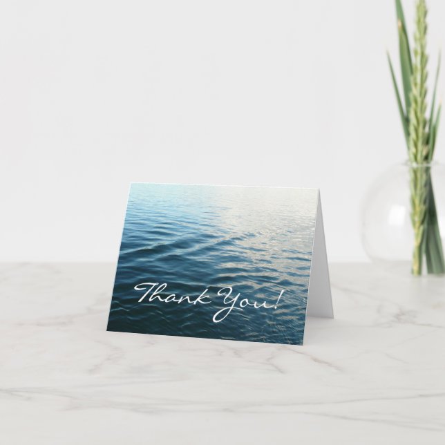 Shades of Blue Water Abstract Nature Photography Thank You Card (Front)