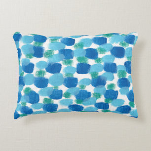Shades of Blue Watercolor Strokes Original Design Accent Pillow
