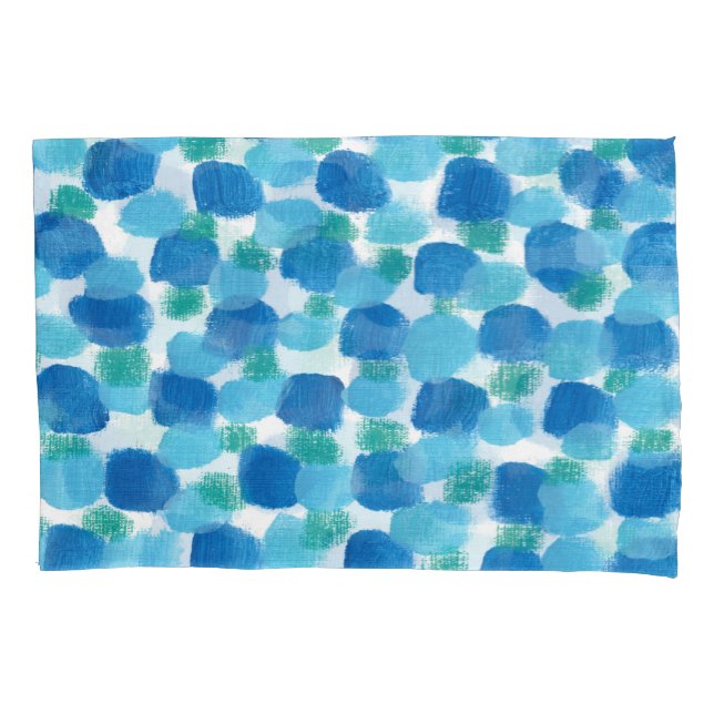 Shades of Blue Watercolor Strokes Original Design  Pillowcase (Front)