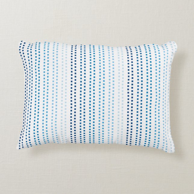 Shades of Blue with Changeable Background Colour Accent Pillow (Back)