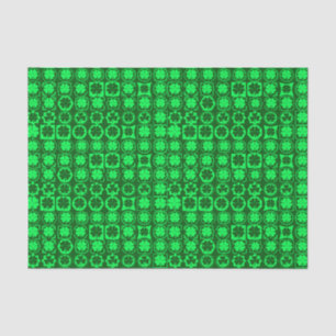 SHADES OF BRIGHT GREEN IRISH CELTIC SHAMROCKS TISSUE PAPER