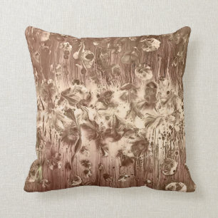 Shades of Brown and Cream Throw Pillow