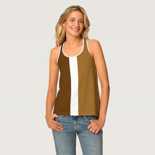 Shades of Brown and White Tank Top (Front Full)