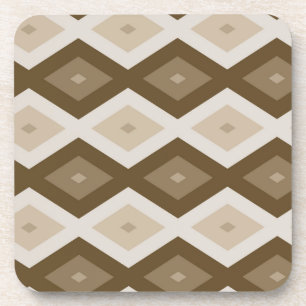 Shades of brown diamond pattern coaster