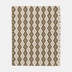 Shades of brown diamond pattern fleece blanket