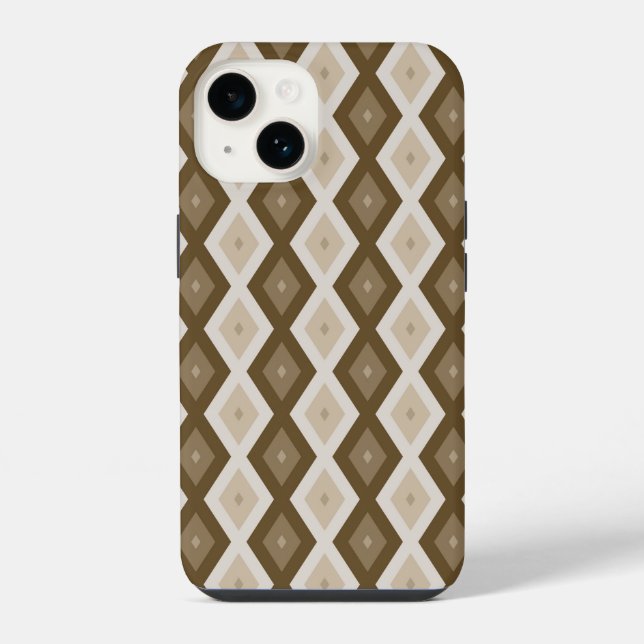 Shades of brown diamond pattern iPhone case (Back)