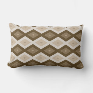 Shades of brown diamond pattern lumbar pillow