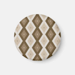 Shades of brown diamond pattern magnet