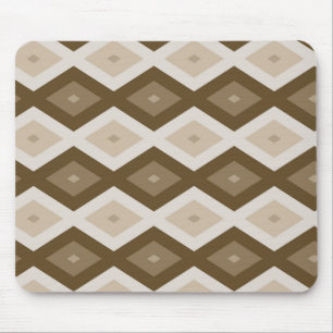 Shades of brown diamond pattern mouse pad