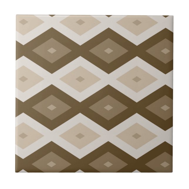 Shades of brown diamond pattern tile (Front)