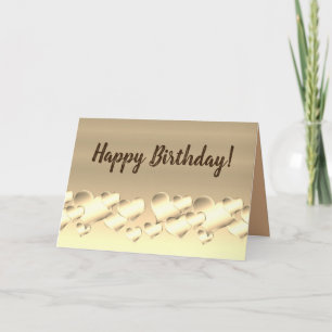 Shades of Brown Hearts, Men's Birthday Card