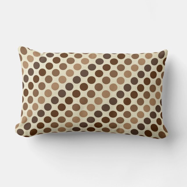 Shades of Brown Polka Dots by Shirley Taylor Lumbar Pillow (Front)