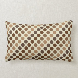 Shades of Brown Polka Dots by Shirley Taylor Lumbar Pillow