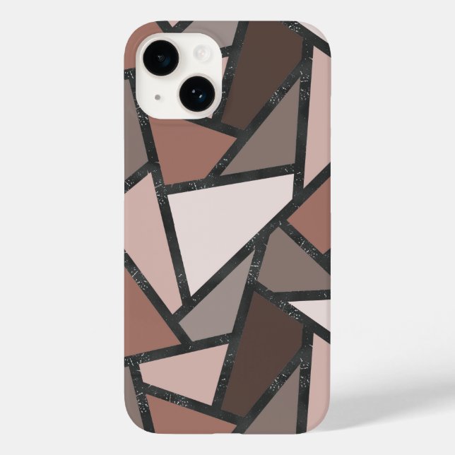 Shades of brown stained glass pattern Case-Mate iPhone case (Back)