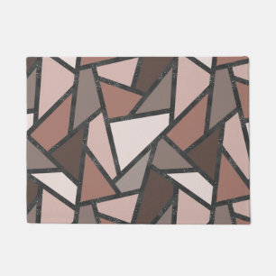 Shades of brown stained glass pattern doormat